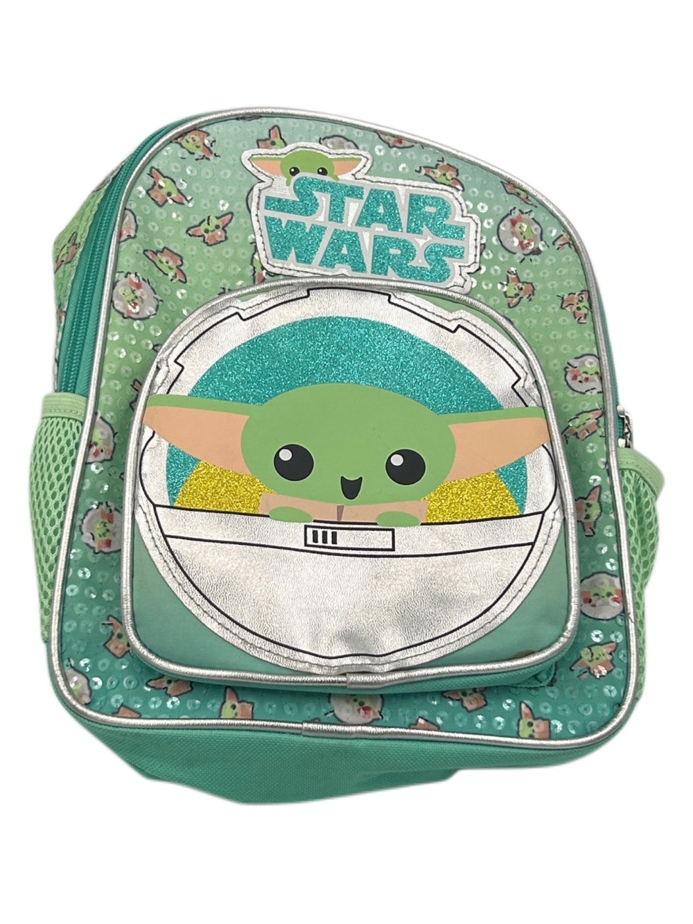 Star Wars Grogu "Baby Yoda" Sequin Mini Backpack - Green/Silver